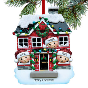 Personalized New House Family of 3 Christmas Ornament