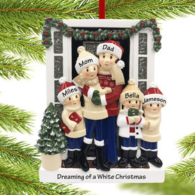 Personalized Farm House Family of 5 Christmas Ornament
