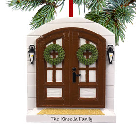 Personalized Farm House Front Door Christmas Ornament