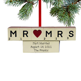 Personalized Letter Board Mr and Mrs Christmas Ornament