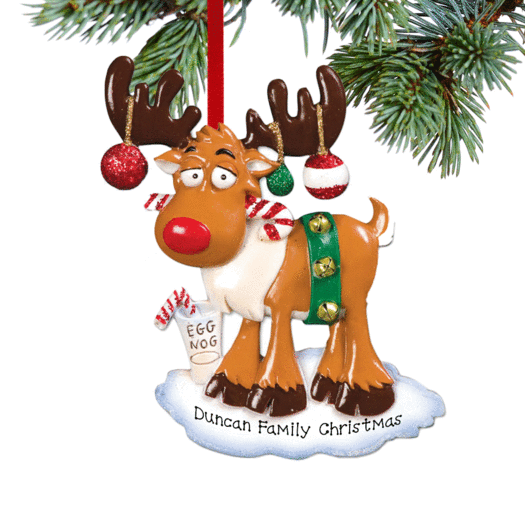 Personalized Christmas Moose Christmas Ornament