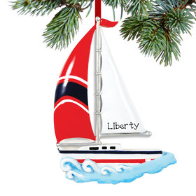 Personalized Sailboat Christmas Ornament