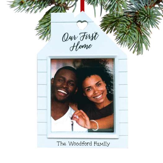Personalized Our First Home Picture Frame Christmas Ornament