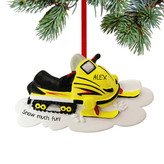 Personalized Snowmobile Christmas Ornament
