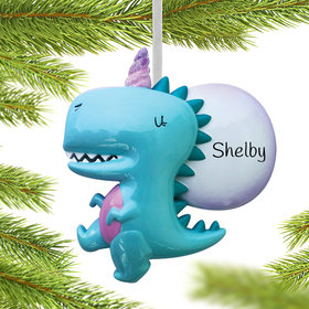 Personalized Dinocorn Christmas Ornament