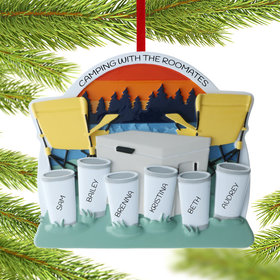 Personalized Family Of 6 Cooler At The Lake Christmas Ornament