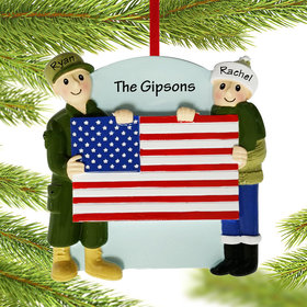 Personalized Military Couple Christmas Ornament