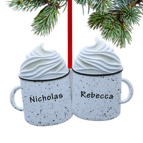 Personalized Hot Cocoa Family of 2 Christmas Ornament