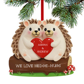 Personalized Hedgehog Couple Christmas Ornament