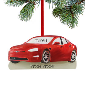 Personalized Electric Sports Car Christmas Ornament