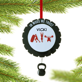 Personalized In Wods We Trust CrossFit Christmas Ornament