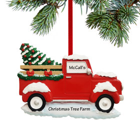 Personalized Classic Red Truck Christmas Ornament