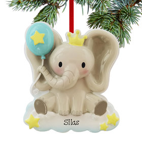 Personalized Baby Boy Elephant Christmas Ornament