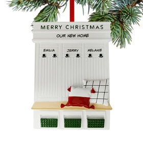 Personalized Mudroom New Home Family Of 3 Christmas Ornament