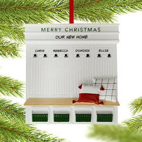 Personalized Mudroom New Home Family Of 4 Christmas Ornament