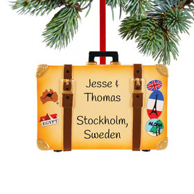 Personalized World Travel Trunk Christmas Ornament