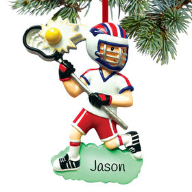 Personalized Boy Lacrosse Christmas Ornament