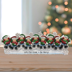 Personalized Snow Angel Family Of 9 Christmas Tabletop Ornament