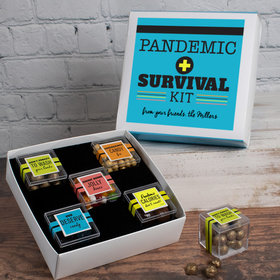 Personalized Survival Kit Care Package Premium Gift Box with 5 JUST CANDY® favor cubes