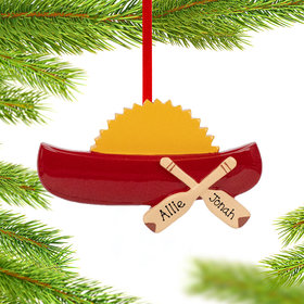 Personalized Canoe Christmas Ornament