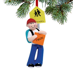 Personalized School Boy Christmas Ornament