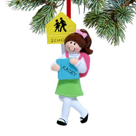 Personalized School Girl Christmas Ornament