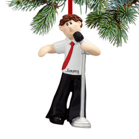 Personalized Singer Male Christmas Ornament