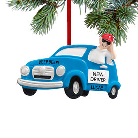 Personalized New Driver Boy Christmas Ornament
