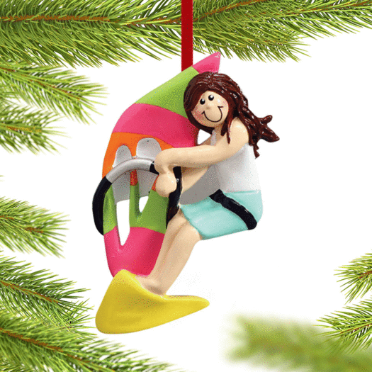 Windsurfer Female Christmas Ornament