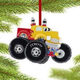 Personalized Monster Truck with Eyes Christmas Ornament