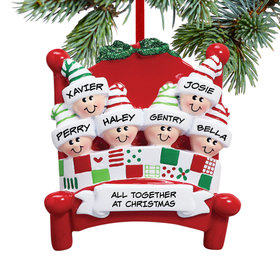 Personalized Bed Family 6 Christmas Ornament