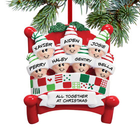 Personalized Bed Family 7 Christmas Ornament