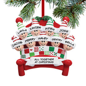 Personalized Bed Family 9 Christmas Ornament