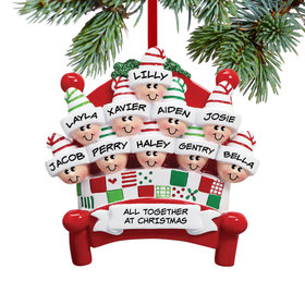 Personalized Bed Family 10 Christmas Ornament