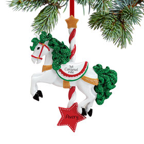 Personalized Carousel Horse Christmas Ornament
