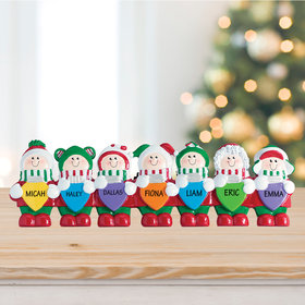 Personalized Christmas Lights Tabletop Family of 7 Christmas Ornament