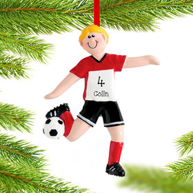 Personalized Soccer Boy Christmas Ornament