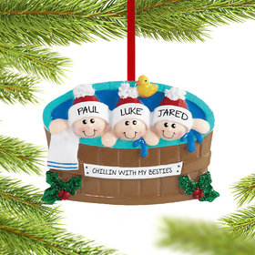 Hot Tub 3 Friends Christmas Ornament