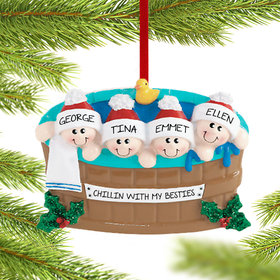 Hot Tub 4 Friends Christmas Ornament