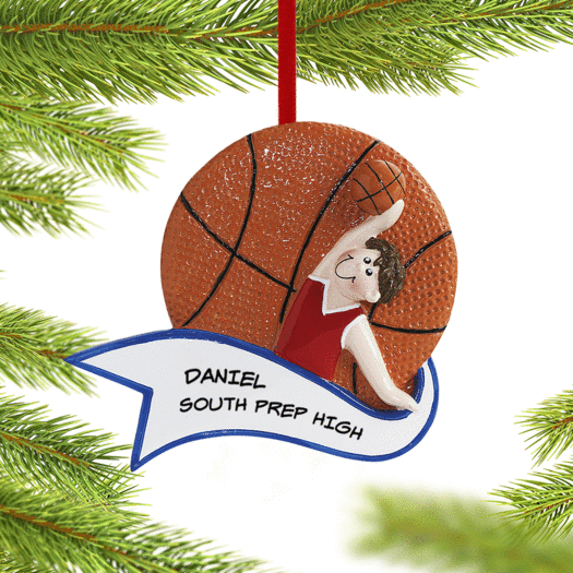 Personalized Basketball Male Christmas Ornament