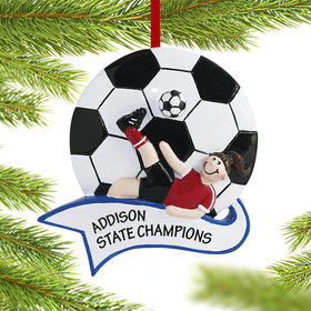 Personalized Soccer Female Christmas Ornament