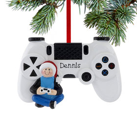 Personalized Gamer with Video Game Controller Christmas Ornament