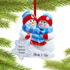 Personalized Snow Buddy Siblings Christmas Ornament