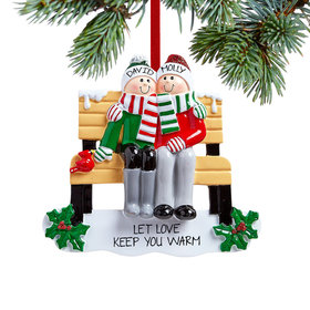 Personalized Park Bench Couple Christmas Ornament