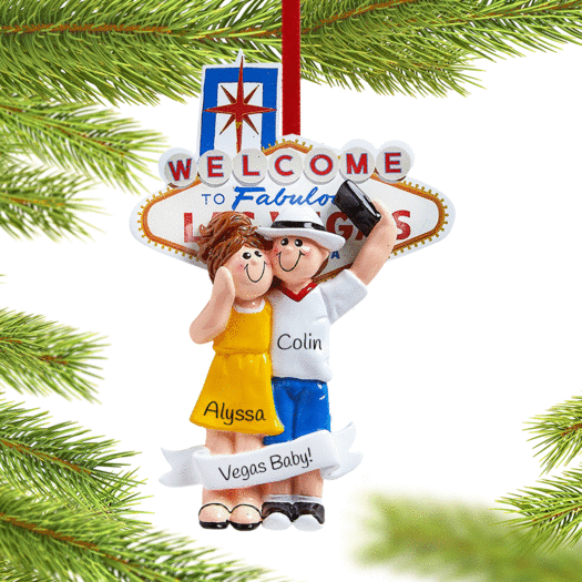 Personalized Las Vegas Couple Christmas Ornament