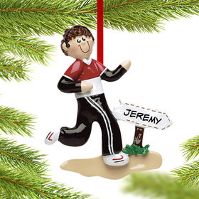 Personalized Jogger Boy Christmas Ornament