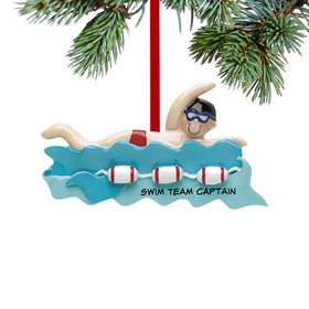 Personalized Swim Team Boy Christmas Ornament