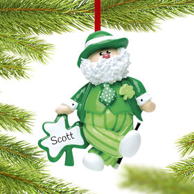 Personalized Irish Santa Leprechaun Christmas Ornament