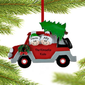 Personalized Car Siblings Christmas Ornament