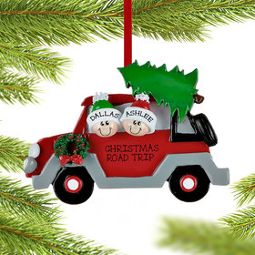 Personalized Car Family 2 Christmas Ornament